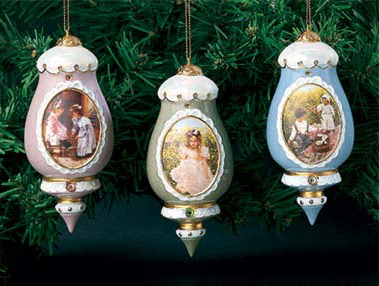 Set of 3 Sandra Kuck Sugar & Spice #4 Heirloom Porcelain Ornament COA 